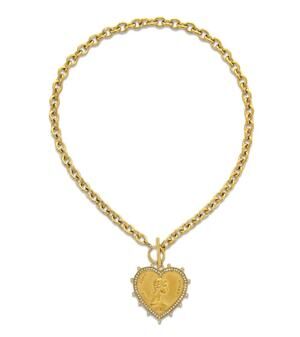 Amora Necklace Gold Chain with Vintage Inspired Heart Pendant